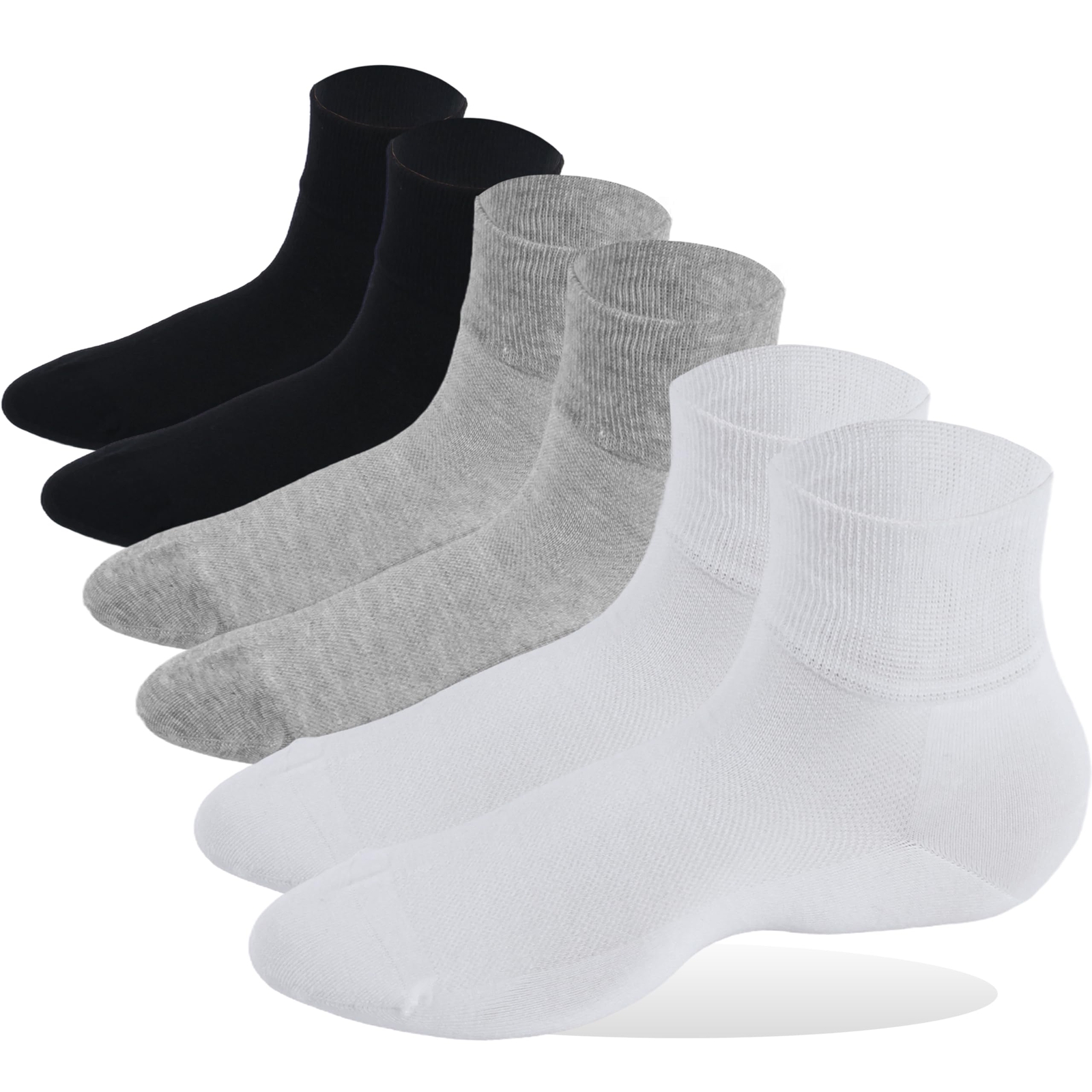 Diabetic Women's Men's Non Binding Loose Top Soft Ankle Low Cut Cotton Diabet...