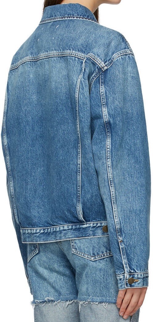 MAISON MARGIELA Women's Oversized Denim Jacket Blue Size 42 / 6 US