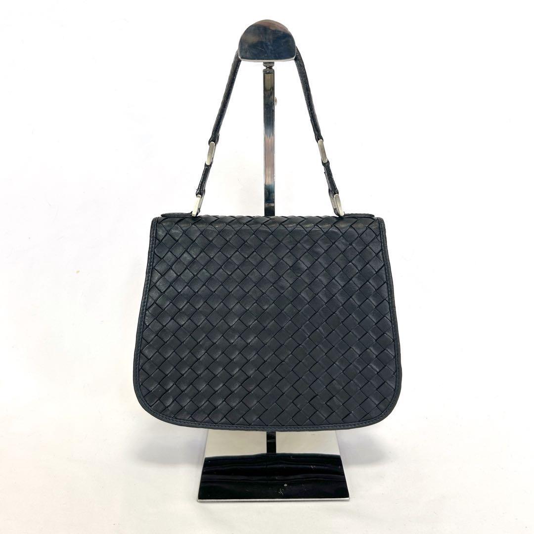 Bottega Veneta Black Intrecciato Leather One Shoulder Bag