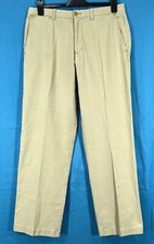 TOMMY BAHAMA Cotton/Tencel KHAKI CHINO Classic Pants TAG 34x34, HEMMED TO 34x30