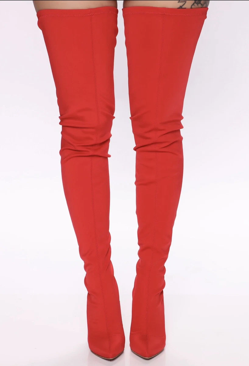 Pretty in thigh hotsell high boots fashion nova