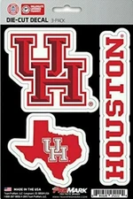Houston Cougars ProMark Die-Cut Decal Stickers 3 Pack