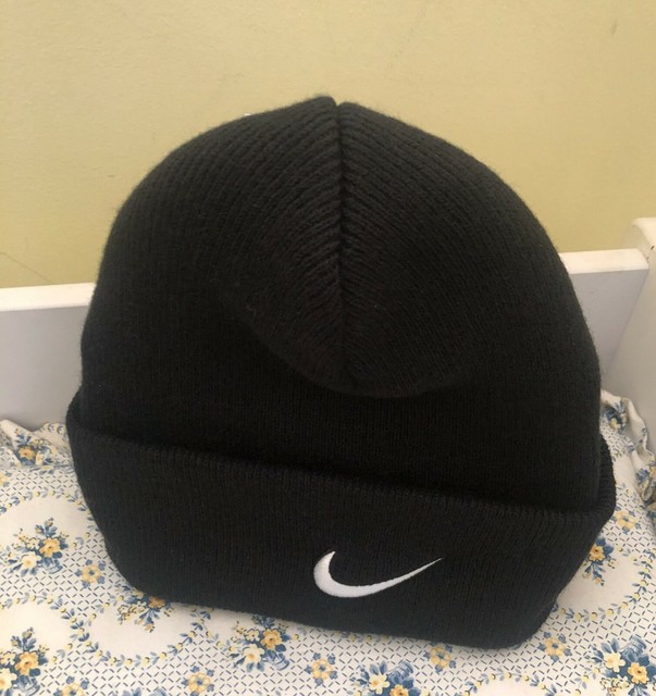 Nike Cuffed Black Beanie Knit Hat Unisex Mens Womens Black | eBay