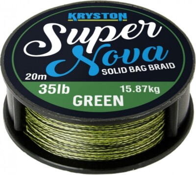 Kryston Super Nova Solid Bag Supple Braid - 15lb x 20m Weed Green
