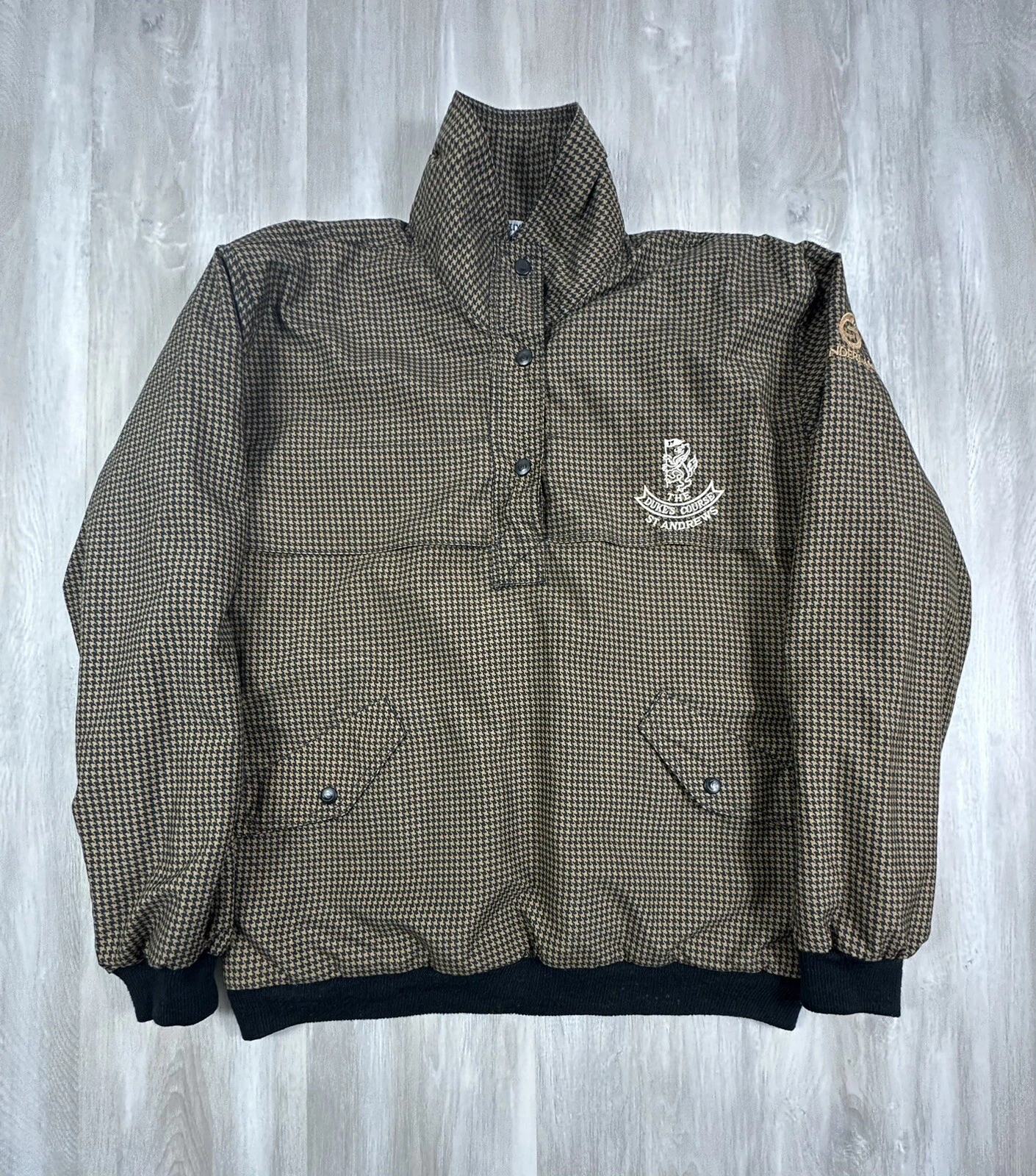 SUPREME Giacca da golf vintage Sunderland Scozia taglia small antivento a quadri St Andrews