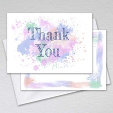 Thank You Cards with Envelopes Thankyou Card Pack A6 Watercolor Wedding Favours