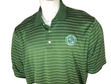NEW Cutter & Buck XXL Green Striped Poly Golf Shirt Eastern Shore Yacht CC Club