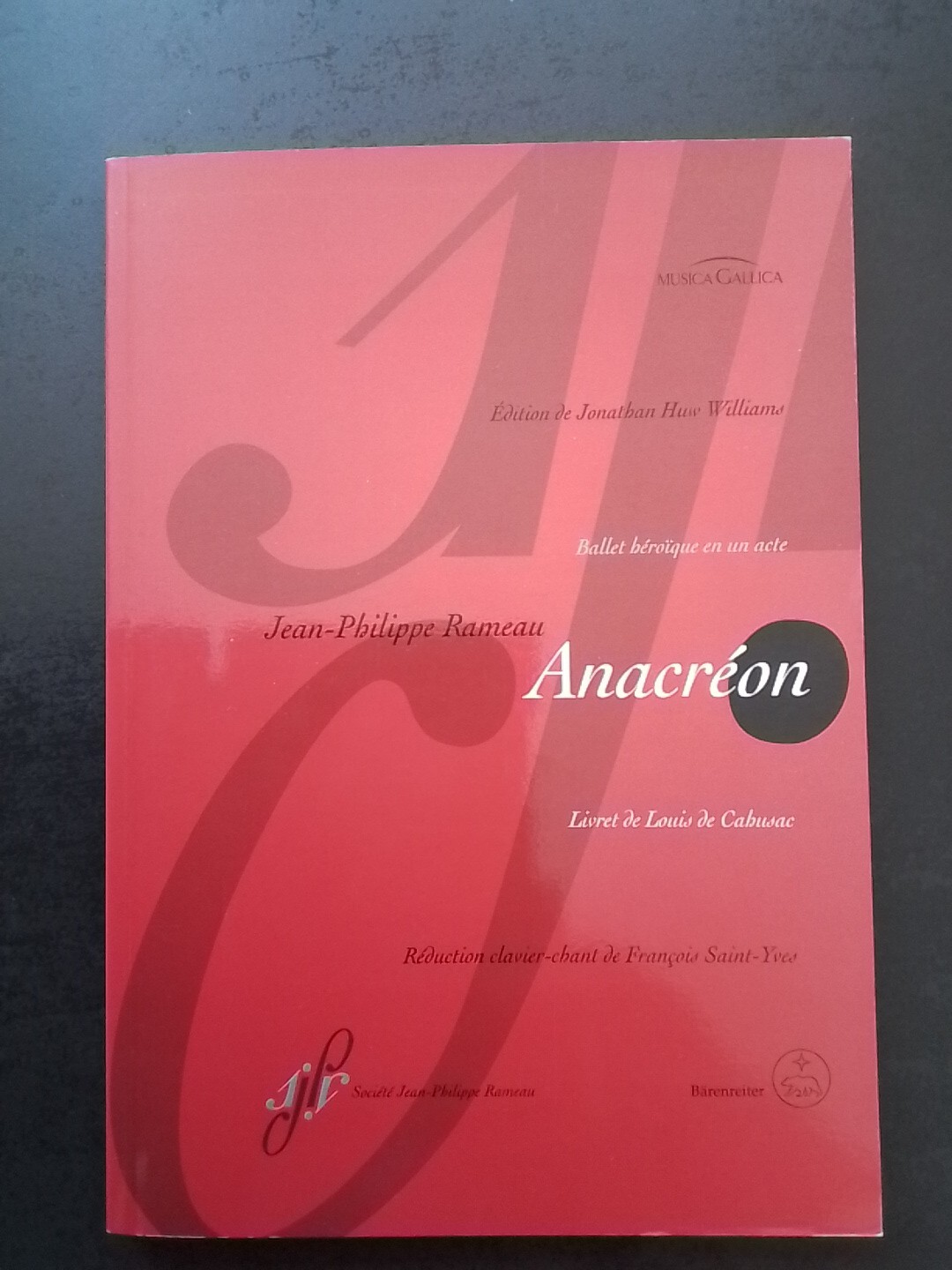 Partition Anacréon de Rameau pour travailler le chant baroque au piano