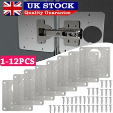 12 Kitchen Cupboard Door Hinge Repair Kit Plate and Fixing Screws Cabinet Hinges