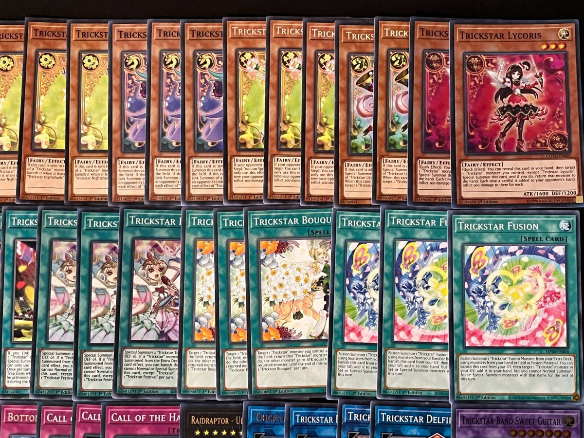 YUGIOH TRICKSTAR DECK- LYCORIS- LILYBELL- NARKISSUS- MANDRAKE- FAIRY-  LAUREL NM