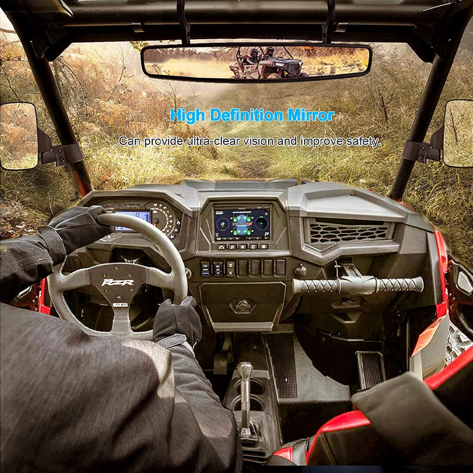 Juego de espejos retrovisores y laterales UTV para Polaris Ranger RZR XP Crew 570 800 900 1000 Foto 4 de 4