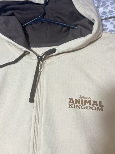 Disney Parks Hoodie Adult Large Animal Kingdom Tree Of Life Full Zip Brown EUC* - Picture 17 of 18