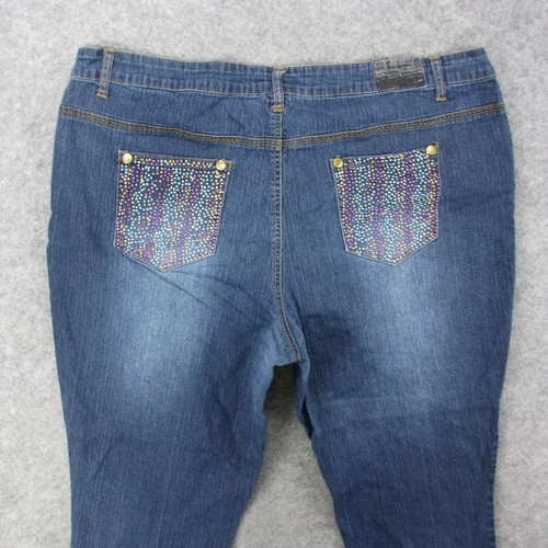 Drama Gold Jeans Womens Plus Size 20 Blue Medium Wash Skinny Jeans - Picture 8 of 10
