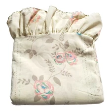 Vtg Wamsutta Superlin Double Flat Sheet And Pillowcase Butterfly Floral Ruffled