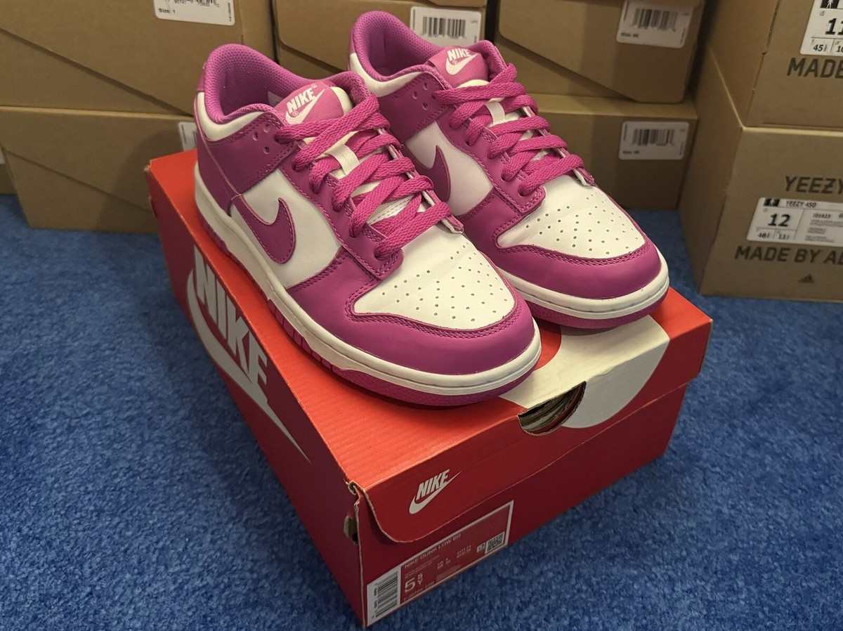 Nike Dunk Low Active Fuchsia GS White Size 5.5y or 7w FJ0704-100 Nike Dunk Low Active Fuchsia GS White Size 5.5y or 7w FJ0704  main image 3