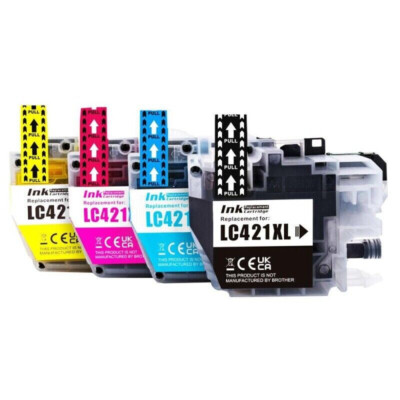 4 TINTENPATRONEN LC421XL passend für BRUDER DCP-J1050DW J1140DW MFC-J1010DW SET