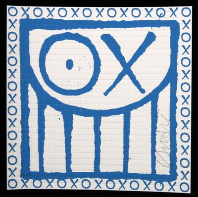 ANDRE SARAIVA Love Trippin' blue print SIGNIERT + STICKERS BANKSY,SHEPARD FAIREY