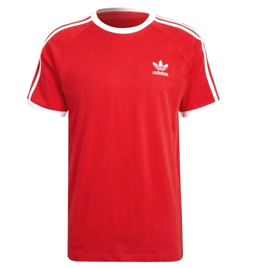 ADIDAS ORIGINALS - Color-Block Logo-Print Cotton-Jersey T-Shirt - Red  adidas Originals