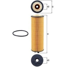 Mahle Oil Filter Element OX1155D fits Vauxhall Corsa Automatic