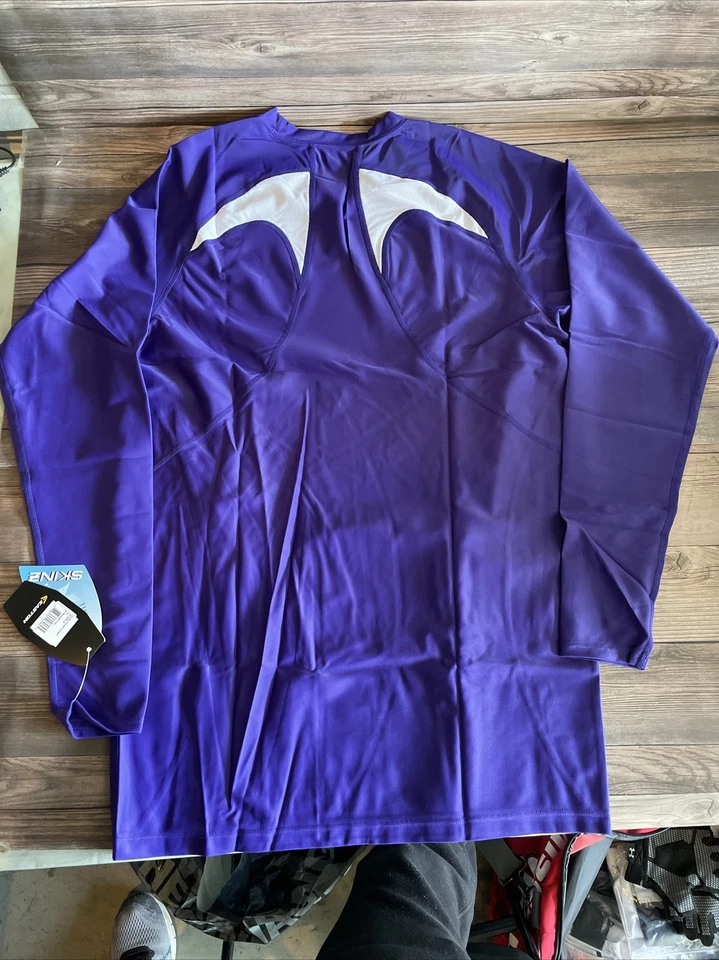 Camisa de compresión manga larga Easton XL para hombre púrpura blanca Foto 4 de 4