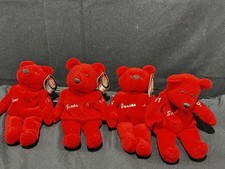 4 Vintage Salvino's Bammers 9-inch bean bag plush bear Detroit Red Wings.