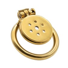 Flat GOLD Chastity Cage Metal  4 Sizes  2 Keys  FREE FAST SHIPPING
