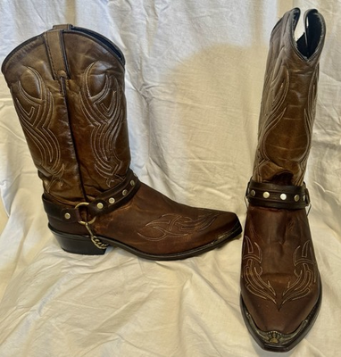 #ad Abilene Mens 10.5D Black Leather Western Cowboy Boots Pointed Toe USA Made $99.99