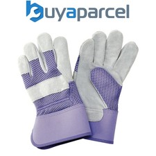 Kent & Stowe Rigger Gloves Heavy Duty Gardening Utility Suede Purple Medium