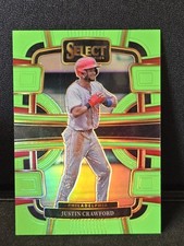 2024 Panini Select Baseball Justin Crawford Concourse Neon Green Prizm 07/49