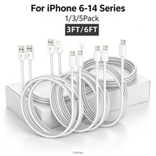 USB Power Adapter Fast Charger Cable Cord For iPhone 13 12 11 XR 8 7 6s 5 SE Lot