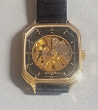 Vintage Bucherer Gold Plated Skeleton Manual 17j 28mm Runs