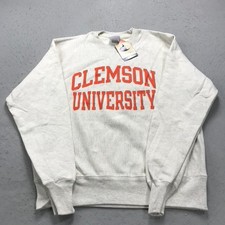 Clemson Tigers Sweatshirt Mens Medium Champion Reverse Weave Crewneck NCAA NWT
