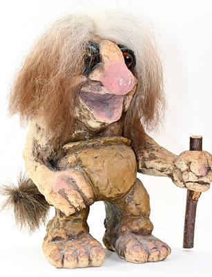 VTG NyForm Troll Figurine #120 w/ Walking Stick Scandinavian Folk Art Figurine