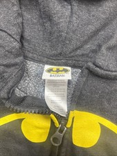 Batman Logo Zip Up Hoodie Boys Size 6/7 Hooded Sweatshirt