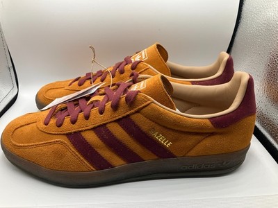 adidas Gazelle Mens size 10 Indoor Mustard Yellow/Burgandy