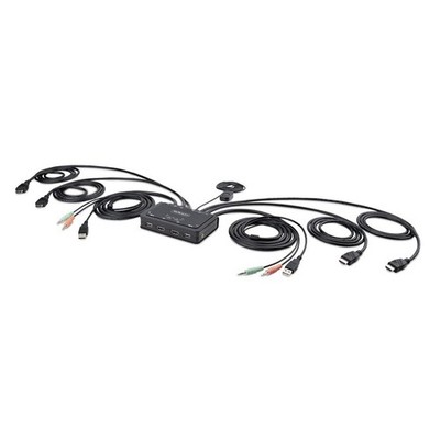 StarTech.com 2-Port Dual-Monitor HDMI-Kabel KVM-Switch 4K 60Hz Kompakt-KVM mit