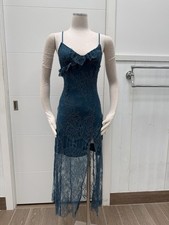 Urban Outfitters Teal Blue Lace Slit Dress