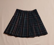 H M Girls Plaid Pleated Skirt Size 8 Red Navy Green School Uniform