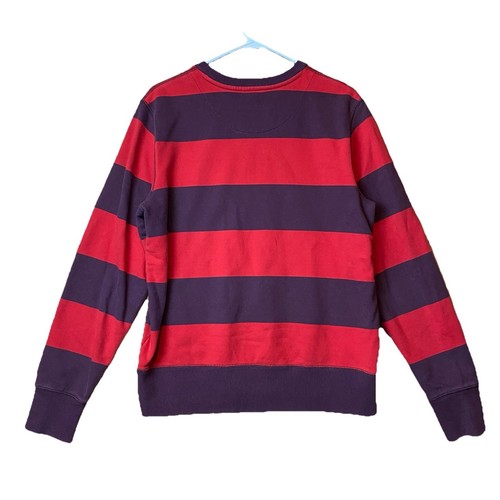 Nike The Athletic Dept gestreiftes Sweatshirt mit Rundhalsausschnitt rot weinrot L - Bild 2 von 6
