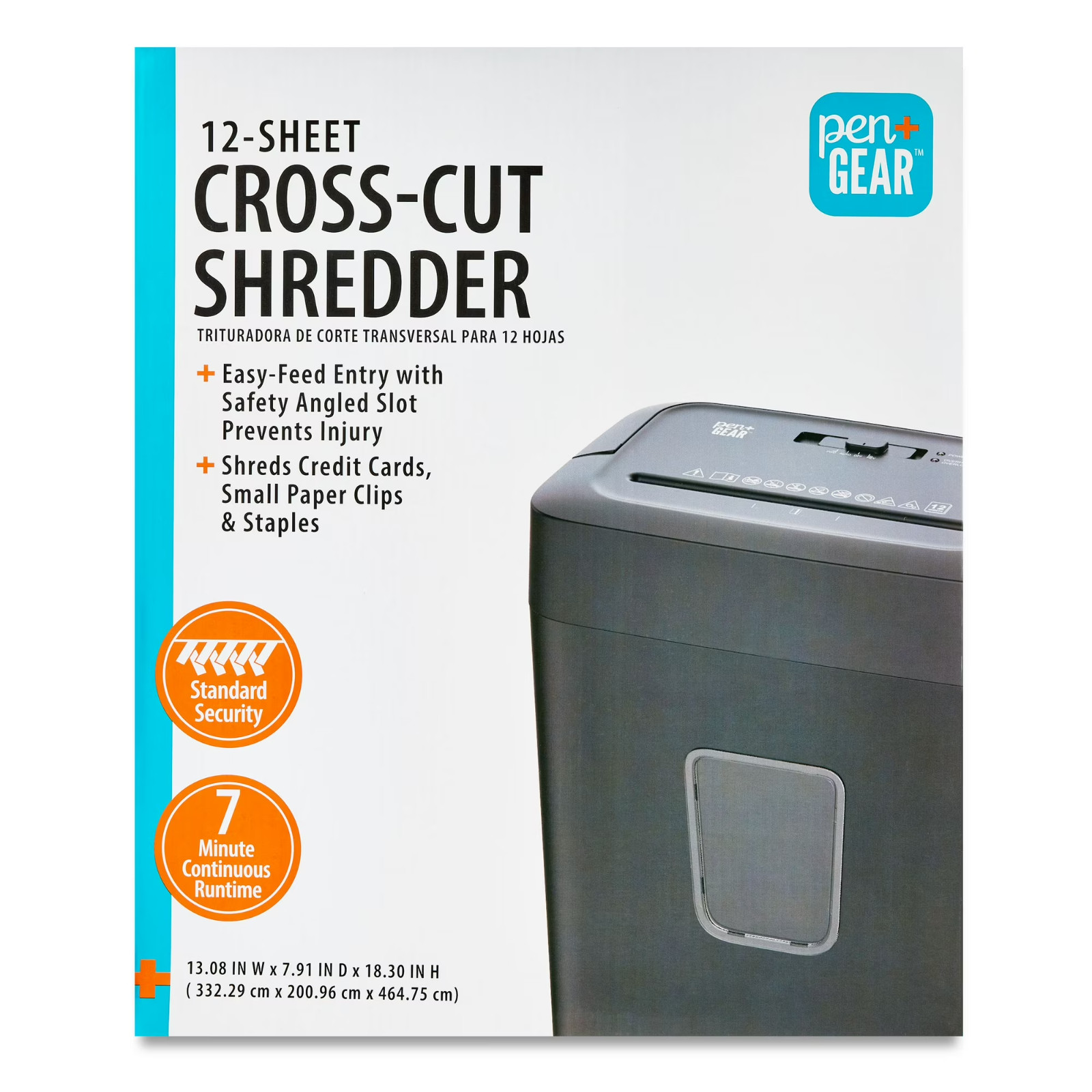 Pen+Gear 12-Sheet Cross-Cut Paper/Credit Card Shredder with 5.5 Gallon Bin, Blac