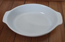 Emile Henry Solid White Oval Baking Dish Stoneware France 406 90.09 8.5 X 6”
