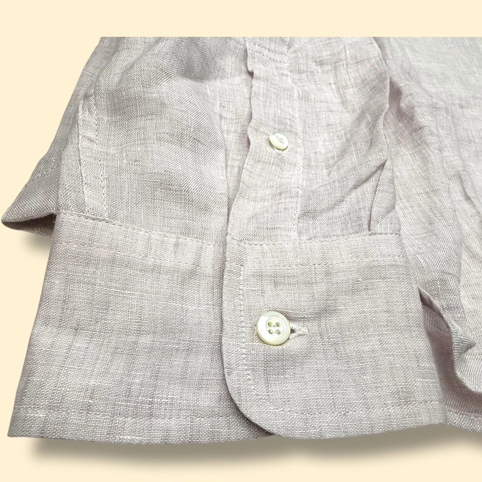 Brunello Cucinelli 100% льняной Leisure подходит роскошь рубашка поло стиль повседневный - Изображение 3 из 4