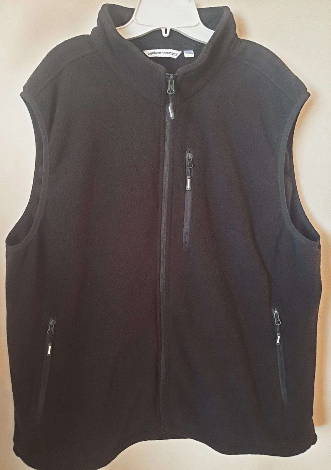 Outdoor Ventures Mens Size XXL (2XL) Black Fleece Outdoor Vest New, no Tags