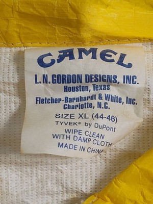 Vintage 90's Joe Camel Cigarettes Promo Yellow Tyvek Windbreaker