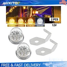 2x Watermelon Lights Amber White 17LED Dual Revolution Truck Lamp W/ Brackets