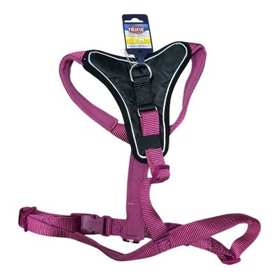 Trixie Premium Hundegeschirr L 75-95cm 25mm Beere Lila mit Reflektorstreifen