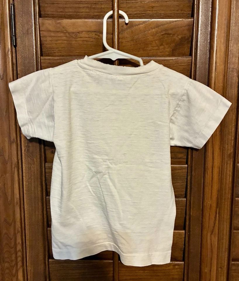 Camiseta Blanca Vintage Años 50 CAMPEÓN Hombre Correr Logo Niño Bebé Hecha en EE. UU. Foto 2 de 4