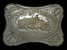 TJ15136 VINTAGE 1970s  SEMI-TRUCK  ORNAMENTAL DESIGN BELT BUCKLE