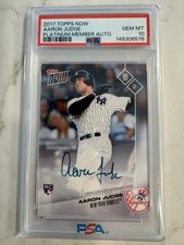 2017 Topps Now Aaron Judge RC Platinum Member Auto POP 3