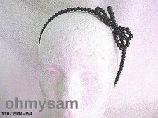 CLOSEOUT 1 1 NEW HARD HEADBAND / COLOR PLASTIC PEARL BEADS /BOW / 3/16 " THICK